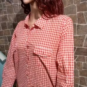 OLD NAVY Checkered Button Up Top